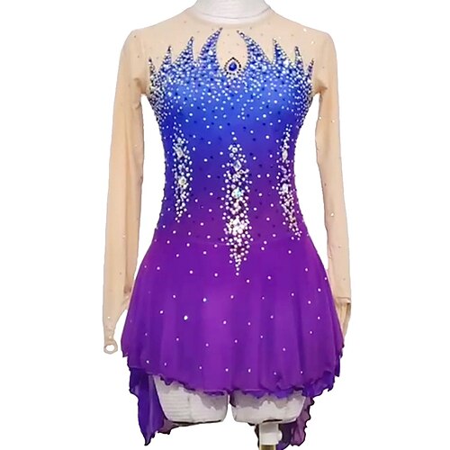 Figure Skating Dress Women's Girls' Ice Skating Dress Outfits Violet Open Back Patchwork Mesh Spandex High Elasticity Training Practice Professional Skating Wear Handmade Crystal / Rhinestone Long
Figure Skating Dress Women's Girls' Ice Skating Dress Outfits Violet Open Back Patchwork Mesh Spandex High Elasticity Training Practice Professional Skating Wear Handmade Crystal / Rhinestone Long