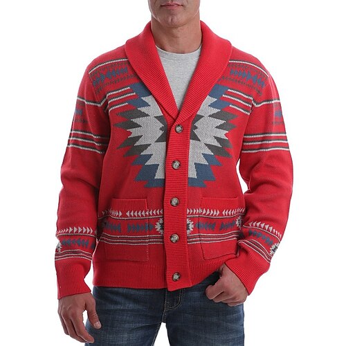 Men's Sweater Cardigan Knit Knitted Argyle Shirt Collar Stylish Ethnic Style Outdoor Sport Clothing Apparel Winter Fall Red S M L
Men's Sweater Cardigan Knit Knitted Argyle Shirt Collar Stylish Ethnic Style Outdoor Sport Clothing Apparel Winter Fall Red S M L