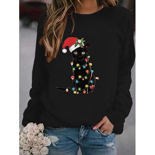 Women's Sweatshirt Pullover Cat Ugly Christmas Print Christmas Christmas Gifts Sports Hot Stamping Streetwear Christmas Hoodies Sweatshirts Blue Black Gray
Women's Sweatshirt Pullover Cat Ugly Christmas Print Christmas Christmas Gifts Sports Hot Stamping Streetwear Christmas Hoodies Sweatshirts Blue Black Gray