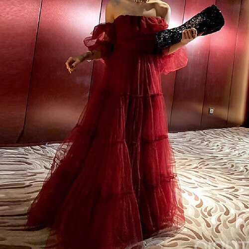 Ball Gown Elegant Princess Quinceanera Formal Evening Dress Off Shoulder Long Sleeve Floor Length Organza with Pure Color Splicing 2022
Ball Gown Elegant Princess Quinceanera Formal Evening Dress Off Shoulder Long Sleeve Floor Length Organza with Pure Color Splicing 2022