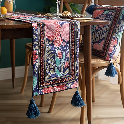 Embroidered Vintage Table Runners, Modern Jacquard Fabric Damask Table Runners with Handmade Multi-Tassels, Dresser Decoration Table Runners
Embroidered Vintage Table Runners, Modern Jacquard Fabric Damask Table Runners with Handmade Multi-Tassels, Dresser Decoration Table Runners