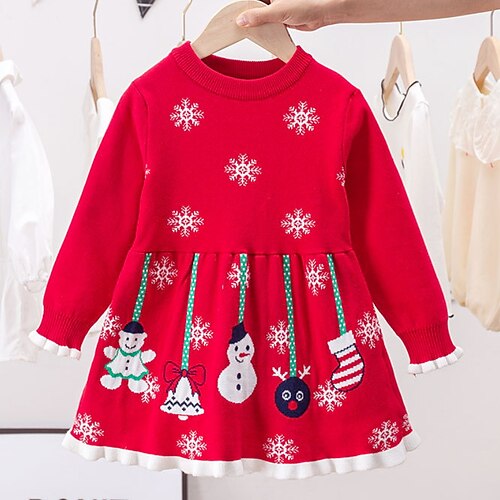 Girls' Sweater Dress A Line Dress Long Sleeve Cartoon Snowman Snowflake 3D Printed Graphic Dresses Cute Sweet Knee-length Cotton Dress Fall Winter Kids Daily Regular Fit Ruched Print
Girls' Sweater Dress A Line Dress Long Sleeve Cartoon Snowman Snowflake 3D Printed Graphic Dresses Cute Sweet Knee-length Cotton Dress Fall Winter Kids Daily Regular Fit Ruched Print