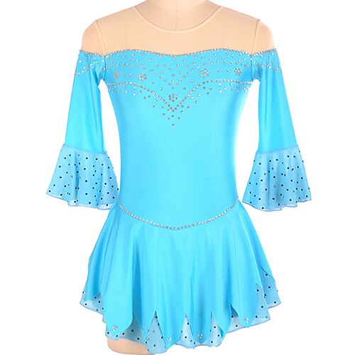 Figure Skating Dress Women's Girls' Ice Skating Dress Outfits Blue Patchwork Mesh Spandex High Elasticity Training Competition Skating Wear Handmade Crystal / Rhinestone Half Sleeve Ice Skating
Figure Skating Dress Women's Girls' Ice Skating Dress Outfits Blue Patchwork Mesh Spandex High Elasticity Training Competition Skating Wear Handmade Crystal / Rhinestone Half Sleeve Ice Skating