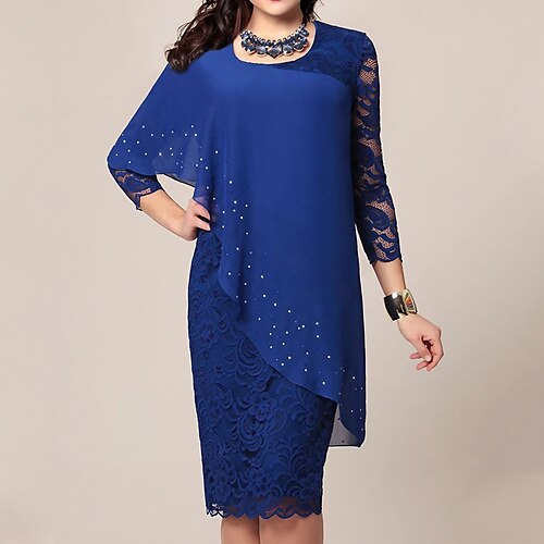 Women's Party Dress Shift Dress Midi Dress Green Blue Navy Blue 3/4 Length Sleeve Pure Color Patchwork Winter Fall Spring Crew Neck Fashion Party Slim 2022 S M L XL XXL 3XL 4XL 5XL
Women's Party Dress Shift Dress Midi Dress Green Blue Navy Blue 3/4 Length Sleeve Pure Color Patchwork Winter Fall Spring Crew Neck Fashion Party Slim 2022 S M L XL XXL 3XL 4XL 5XL