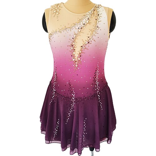 Figure Skating Dress Women's Girls' Ice Skating Dress Outfits Violet Glitter Patchwork Mesh Spandex High Elasticity Competition Skating Wear Handmade Crystal / Rhinestone Sleeveless Ice Skating
Figure Skating Dress Women's Girls' Ice Skating Dress Outfits Violet Glitter Patchwork Mesh Spandex High Elasticity Competition Skating Wear Handmade Crystal / Rhinestone Sleeveless Ice Skating