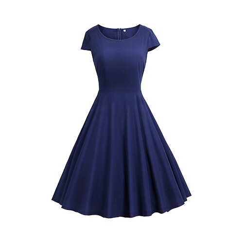 Women's Homecoming A Line Dress Knee Length Dress Navy Blue Short Sleeve Pure Color Zipper Spring Summer Crew Neck Elegant Casual 2022 S M L XL XXL
Women's Homecoming A Line Dress Knee Length Dress Navy Blue Short Sleeve Pure Color Zipper Spring Summer Crew Neck Elegant Casual 2022 S M L XL XXL