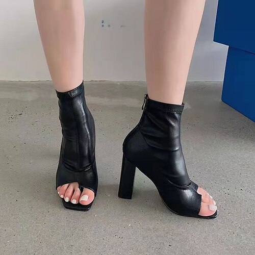 Mulheres Botas Sandálias Botas Botas de Verão Botas Botas Tornozelo Salto Robusto Ponta quadrada Pele PU zíper Cor Sólida Preto Bege
Mulheres Botas Sandálias Botas Botas de Verão Botas Botas Tornozelo Salto Robusto Ponta quadrada Pele PU zíper Cor Sólida Preto Bege