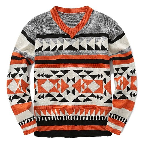 Men's Sweater Pullover Sweater Jumper Knit Knitted Argyle V Neck Stylish Ethnic Style Outdoor Sport Clothing Apparel Winter Fall Orange M L XL
Men's Sweater Pullover Sweater Jumper Knit Knitted Argyle V Neck Stylish Ethnic Style Outdoor Sport Clothing Apparel Winter Fall Orange M L XL
