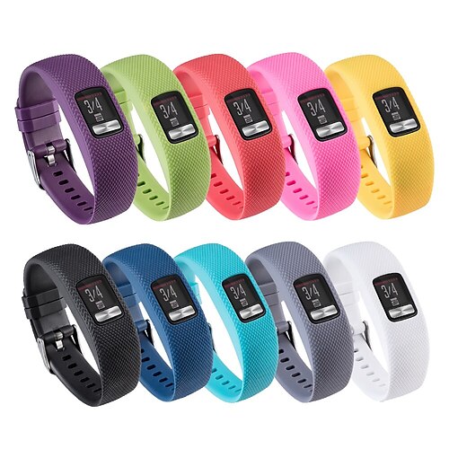 

10 Pack- Band Compatible with Garmin Vivofit 4 Activity Tracker, Soft Breathable Adjustable Watch Bands Wristband Strap with Watch Buckle for Kids Women Men, 10 Colors