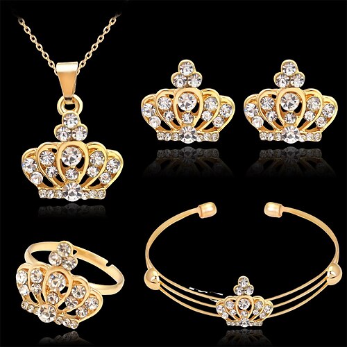Bracelet Bangles 1 set Rhinestone Alloy 1 Necklace 1 Ring Earrings Bracelets Women's Stylish Luxury Elegant Cute Lovely Chandelier Petal Circle Jewelry Set For Wedding Engagement Work / Hoop Earrings
Bracelet Bangles 1 set Rhinestone Alloy 1 Necklace 1 Ring Earrings Bracelets Women's Stylish Luxury Elegant Cute Lovely Chandelier Petal Circle Jewelry Set For Wedding Engagement Work / Hoop Earrings