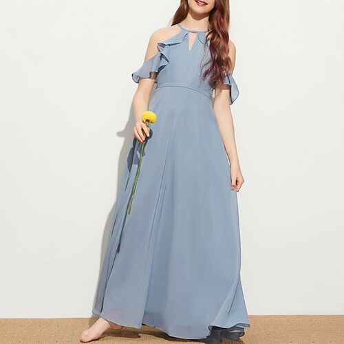 A-Line Floor Length Halter Neck Chiffon Junior Bridesmaid Dresses&Gowns With Bow(s) Wedding Party Dresses 4-16 Year
A-Line Floor Length Halter Neck Chiffon Junior Bridesmaid Dresses&Gowns With Bow(s) Wedding Party Dresses 4-16 Year