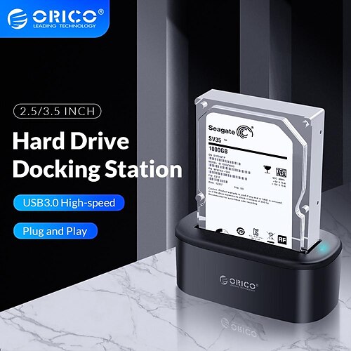 

ORICO 2.5/3.5 Inch USB3.0 to SATA HDD Docking Station For HDD/SSD Support UASP and 18TB HDD Enclosure