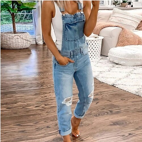 Women's Pants Trousers Jumpsuit Rompers Denim Blue Dark Blue Gray Mid Waist Fashion Casual Weekend Side Pockets Cut Out Micro-elastic Full Length Comfort Plain S M L XL XXL
Women's Pants Trousers Jumpsuit Rompers Denim Blue Dark Blue Gray Mid Waist Fashion Casual Weekend Side Pockets Cut Out Micro-elastic Full Length Comfort Plain S M L XL XXL