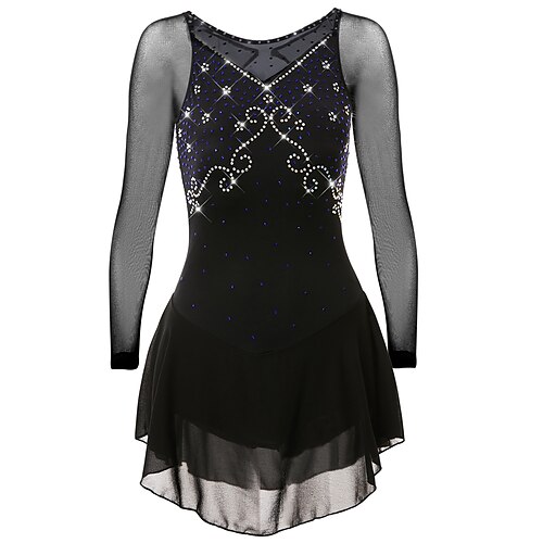 Figure Skating Dress Women's Girls' Ice Skating Dress Outfits Black Mesh Spandex Practice Professional Competition Skating Wear Anatomic Design Quick Dry Handmade Classic Crystal / Rhinestone Long
Figure Skating Dress Women's Girls' Ice Skating Dress Outfits Black Mesh Spandex Practice Professional Competition Skating Wear Anatomic Design Quick Dry Handmade Classic Crystal / Rhinestone Long
