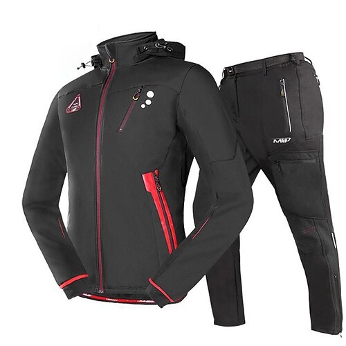 Mountainpeak Men's Cycling Jacket with Pants Winter Thermal Warm Fleece Lining Reflective Waterproof Bike Clothing Suit Mountain Bike MTB Road Bike Cycling Black Red Bike Wear
Mountainpeak Men's Cycling Jacket with Pants Winter Thermal Warm Fleece Lining Reflective Waterproof Bike Clothing Suit Mountain Bike MTB Road Bike Cycling Black Red Bike Wear
