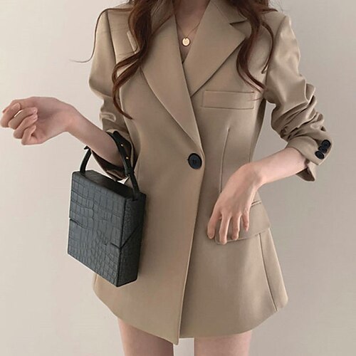 Women's Blazer Outdoor Street Daily Spring Summer Regular Coat Regular Fit Breathable Streetwear Business Casual Jacket Long Sleeve Solid Color Pocket Black Pink Khaki
Women's Blazer Outdoor Street Daily Spring Summer Regular Coat Regular Fit Breathable Streetwear Business Casual Jacket Long Sleeve Solid Color Pocket Black Pink Khaki