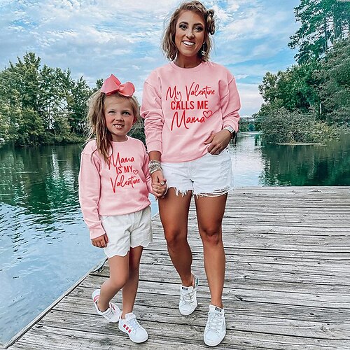 Maman et moi Saint Valentin Hauts Sweatshirt Cœur Lettre du quotidien Imprimer Blanche Rose Claire Manches Longues du quotidien Tenues assorties / L'autume / L'hiver / Le style mignon
Maman et moi Saint Valentin Hauts Sweatshirt Cœur Lettre du quotidien Imprimer Blanche Rose Claire Manches Longues du quotidien Tenues assorties / L'autume / L'hiver / Le style mignon