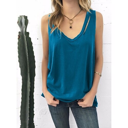 Women's Tank Top Green Blue Purple Plain Cut Out Sleeveless Daily Weekend Streetwear Casual V Neck Regular S
Women's Tank Top Green Blue Purple Plain Cut Out Sleeveless Daily Weekend Streetwear Casual V Neck Regular S