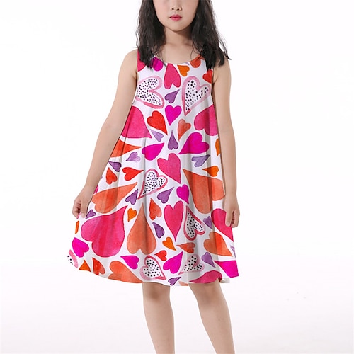 Kids Girls' Dress Heart A Line Dress Above Knee Dress Daily Print Sleeveless Cute Dress 3-10 Years Summer Pink
Kids Girls' Dress Heart A Line Dress Above Knee Dress Daily Print Sleeveless Cute Dress 3-10 Years Summer Pink