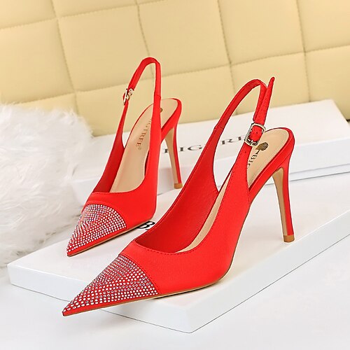 Women's Heels Club Sexy Shoes Rhinestone Buckle Stiletto Heel Pointed Toe Sexy Elastic Fabric Loafer Solid Colored Silver Black Green
Women's Heels Club Sexy Shoes Rhinestone Buckle Stiletto Heel Pointed Toe Sexy Elastic Fabric Loafer Solid Colored Silver Black Green
