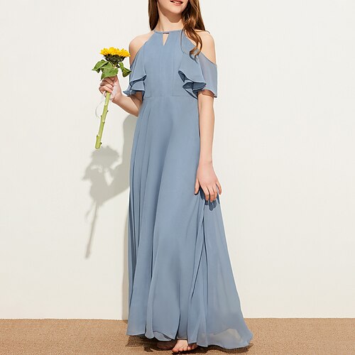 A-Line Floor Length Halter Neck Chiffon Junior Bridesmaid Dresses&Gowns With Ruffles Wedding Party Dresses 4-16 Year
A-Line Floor Length Halter Neck Chiffon Junior Bridesmaid Dresses&Gowns With Ruffles Wedding Party Dresses 4-16 Year