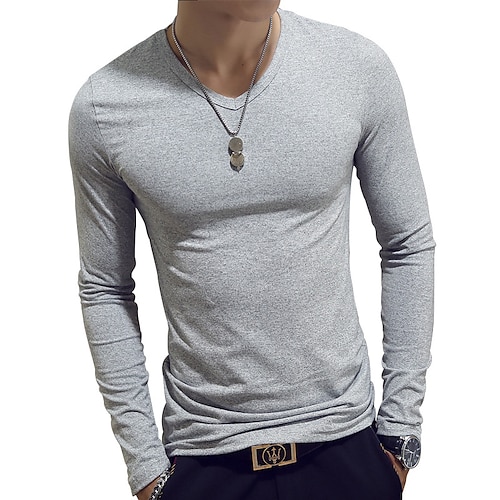 

Men's T shirt Tee Tee Long Sleeve Shirt Graphic Plain V Neck Normal Weekend Long Sleeve Clothing Apparel Designer Muscle Big and Tall Esencial