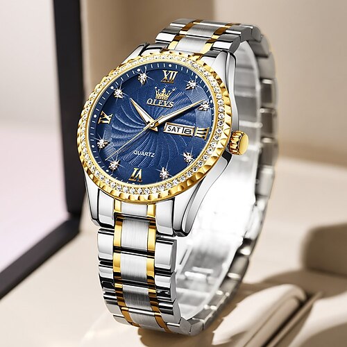 OLEVS Quartz Watch Steel Band Watches for Men's Men Analog Quartz Casual Waterproof Calendar / date / day Noctilucent Alloy Stainless Steel / Large Dial
OLEVS Quartz Watch Steel Band Watches for Men's Men Analog Quartz Casual Waterproof Calendar / date / day Noctilucent Alloy Stainless Steel / Large Dial