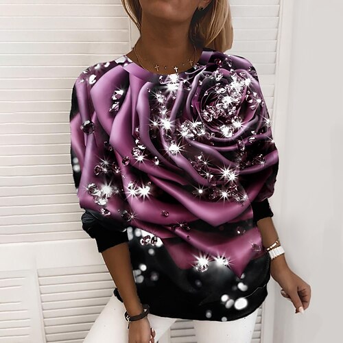 Women's Sweatshirt Pullover Active Streetwear Valentine's Day Print Green Blue Pink Rose Flower Daily Round Neck Long Sleeve S M L XL XXL / 3D Print
Women's Sweatshirt Pullover Active Streetwear Valentine's Day Print Green Blue Pink Rose Flower Daily Round Neck Long Sleeve S M L XL XXL / 3D Print
