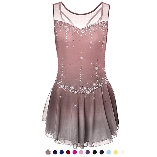 Figure Skating Dress Women's Girls' Ice Skating Dress Outfits Dark Grey White Black Mesh Spandex High Elasticity Competition Skating Wear Handmade Crystal / Rhinestone Sleeveless Ice Skating Figure
Figure Skating Dress Women's Girls' Ice Skating Dress Outfits Dark Grey White Black Mesh Spandex High Elasticity Competition Skating Wear Handmade Crystal / Rhinestone Sleeveless Ice Skating Figure