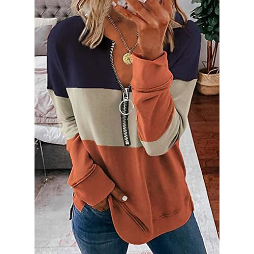 Women's Pullover Basic Streetwear Patchwork Zipper Black Blue Red Color Block Daily V Neck Long Sleeve Cotton S M L XL 2XL
Women's Pullover Basic Streetwear Patchwork Zipper Black Blue Red Color Block Daily V Neck Long Sleeve Cotton S M L XL 2XL