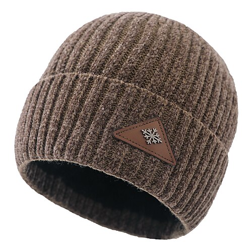 

Men's Hat Beanie / Slouchy Black Wine Khaki Outdoor Street Daily Knitted Pure Color Windproof Warm Breathable