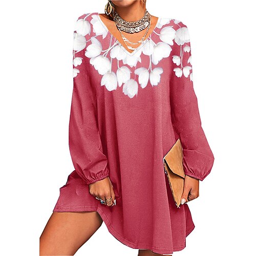 Mulheres Verde Preto Azul Manga Longa Floral Imprimir Outono Primavera Decote V Roupa de inverno Vestido de outono S M L XL XXL 3XL 4XL 5XL
Mulheres Verde Preto Azul Manga Longa Floral Imprimir Outono Primavera Decote V Roupa de inverno Vestido de outono S M L XL XXL 3XL 4XL 5XL