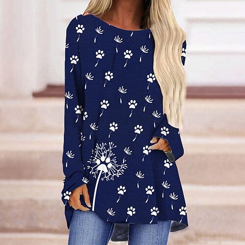 tunika topper for kvinner langermet søt hund pote løvetann print pullover t skjorte pluss størrelse casual løs flytende grafisk bluse blå
tunika topper for kvinner langermet søt hund pote løvetann print pullover t skjorte pluss størrelse casual løs flytende grafisk bluse blå