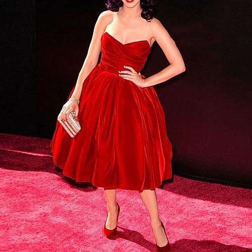 Ball Gown Cocktail Dresses Minimalist Dress Homecoming Tea Length Sleeveless Sweetheart Neckline Velvet with Pleats 2022 / Cocktail Party
Ball Gown Cocktail Dresses Minimalist Dress Homecoming Tea Length Sleeveless Sweetheart Neckline Velvet with Pleats 2022 / Cocktail Party