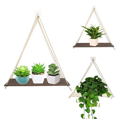 Wooden Plant Rack Wall Hanging Design Ornament Storage Rack Simple Style Wall Hanging Pendant with Hemp Rope And Hook
Wooden Plant Rack Wall Hanging Design Ornament Storage Rack Simple Style Wall Hanging Pendant with Hemp Rope And Hook