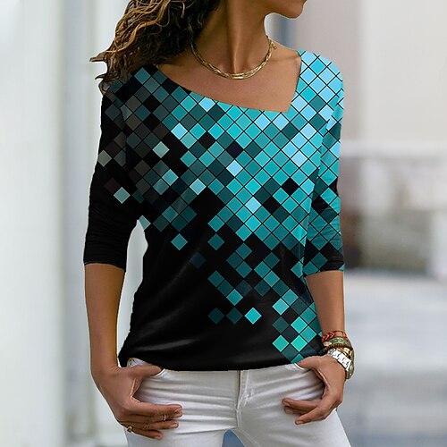 Mulheres Camiseta Amarelo Rosa Vermelho Xadrez Bloco de cor Imprimir Manga Longa Casual Diário Básico Xadrez Geométrico Decote V Padrão Xadrez Pintura S
Mulheres Camiseta Amarelo Rosa Vermelho Xadrez Bloco de cor Imprimir Manga Longa Casual Diário Básico Xadrez Geométrico Decote V Padrão Xadrez Pintura S