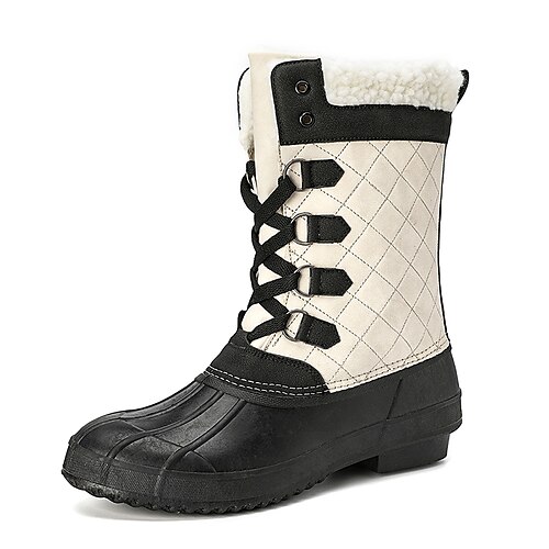 Women's Boots Snow Boots Duck Boots Waterproof Boots Outdoor Daily Mid Calf Boots Booties Ankle Boots Winter Flat Heel Round Toe Vintage Casual PU Leather Lace-up Color Block Wine Beige Gray
Women's Boots Snow Boots Duck Boots Waterproof Boots Outdoor Daily Mid Calf Boots Booties Ankle Boots Winter Flat Heel Round Toe Vintage Casual PU Leather Lace-up Color Block Wine Beige Gray