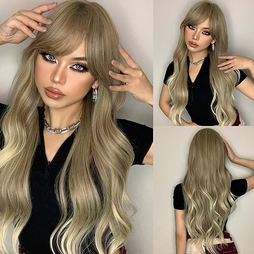 Synthetic Wig Natural Wave Side Part Wig 26 inch Brown / White Synthetic Hair Women's Classic Fashion Fluffy Brown
Synthetic Wig Natural Wave Side Part Wig 26 inch Brown / White Synthetic Hair Women's Classic Fashion Fluffy Brown