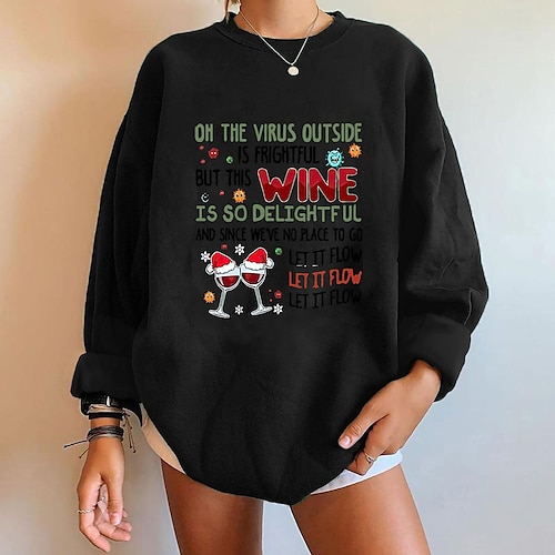 Women's Sweatshirt Pullover Text Ugly Christmas Print Christmas Christmas Gifts Sports Hot Stamping Streetwear Christmas Hoodies Sweatshirts Loose Black Orange Dark Gray
Women's Sweatshirt Pullover Text Ugly Christmas Print Christmas Christmas Gifts Sports Hot Stamping Streetwear Christmas Hoodies Sweatshirts Loose Black Orange Dark Gray