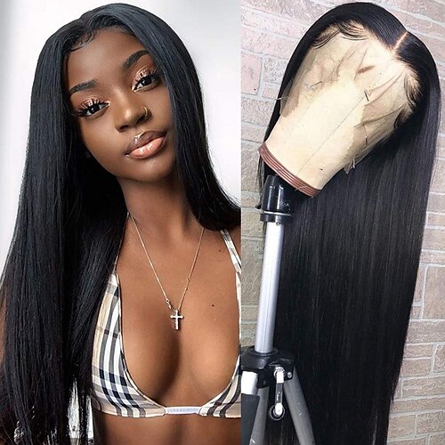 

Remy Human Hair 13x4x1 T Part Lace Front Wig Bob Brazilian Hair Straight Natural Straight Natural Wig 150% 180% Density Valentine Lace Natural Hairline 100% Virgin With Bleached Knots For Women's