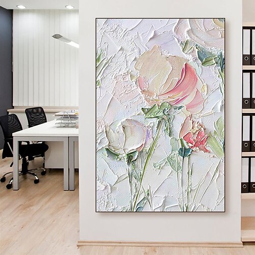 Handmade Oil Painting Canvas Wall Art Decoration Abstract Floral Painting White Flower for Home Decor Rolled Frameless Unstretched Painting
Handmade Oil Painting Canvas Wall Art Decoration Abstract Floral Painting White Flower for Home Decor Rolled Frameless Unstretched Painting