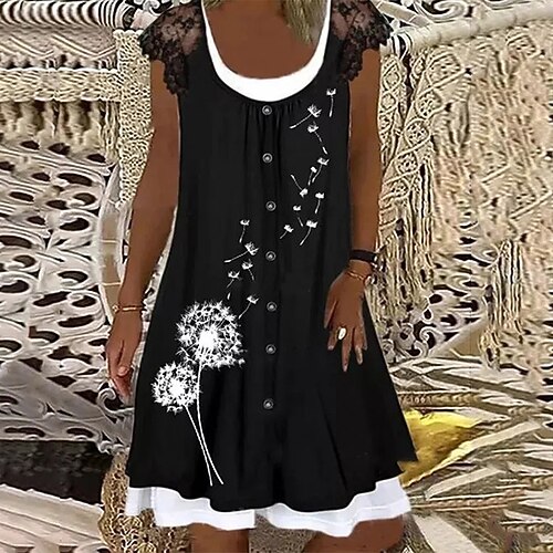 Women's Shift Dress Short Mini Dress Black Gray Navy Blue Short Sleeve Floral Lace Fake two piece Spring Summer Round Neck Basic Casual Modern 2022 S M L XL XXL XXXL
Women's Shift Dress Short Mini Dress Black Gray Navy Blue Short Sleeve Floral Lace Fake two piece Spring Summer Round Neck Basic Casual Modern 2022 S M L XL XXL XXXL