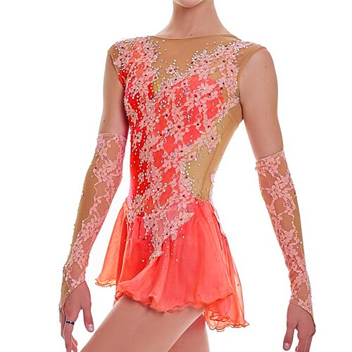 Figure Skating Dress Women's Girls' Ice Skating Dress Outfits Pink Patchwork Spandex High Elasticity Training Competition Skating Wear Handmade Patchwork Long Sleeve Ice Skating Figure Skating
Figure Skating Dress Women's Girls' Ice Skating Dress Outfits Pink Patchwork Spandex High Elasticity Training Competition Skating Wear Handmade Patchwork Long Sleeve Ice Skating Figure Skating