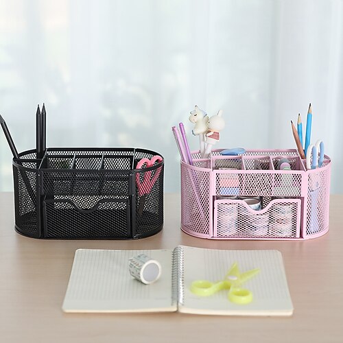 Desktop Metal Pen Holder Wrought Iron 9 Grid Multifunctional Stationery Storage Box with Drawer Creative Compartment Storage Box 2210.5 cm
Desktop Metal Pen Holder Wrought Iron 9 Grid Multifunctional Stationery Storage Box with Drawer Creative Compartment Storage Box 2210.5 cm