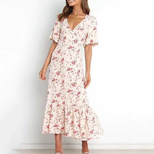 Mulheres Vestido midi Bege Manga Curta Floral Imprimir Primavera Verão Decote V Moderno Final de semana S M L XL
Mulheres Vestido midi Bege Manga Curta Floral Imprimir Primavera Verão Decote V Moderno Final de semana S M L XL
