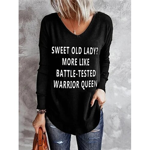 Damen T Shirt Schwarz Blau Grün Buchstabe Langarm Casual Täglich Basic V Ausschnitt Standard S
Damen T Shirt Schwarz Blau Grün Buchstabe Langarm Casual Täglich Basic V Ausschnitt Standard S