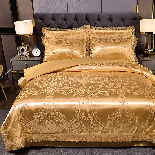 Luxury Jacquard Satin Duvet Cover Set Quilt Bedding Sets Comforter Cover Red, Queen/King Size/Twin/Single(Include 1 Duvet Cover, 1 Flat Sheet,1 Or 2 Pillowcases)
Luxury Jacquard Satin Duvet Cover Set Quilt Bedding Sets Comforter Cover Red, Queen/King Size/Twin/Single(Include 1 Duvet Cover, 1 Flat Sheet,1 Or 2 Pillowcases)