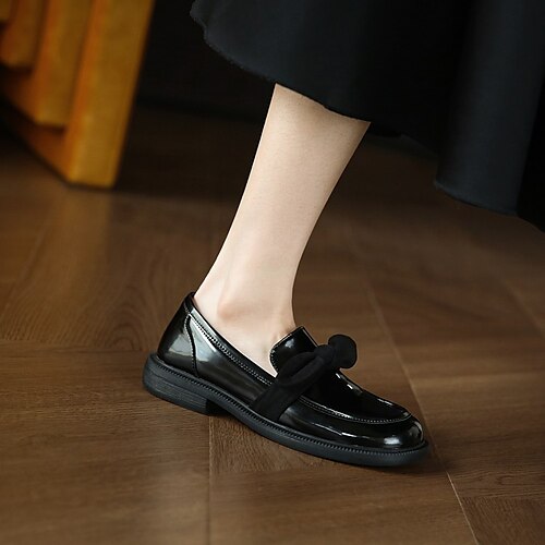 Women's Slip-Ons Loafers Classic Loafers Daily Bowknot Block Heel Round Toe Leather Loafer Solid Colored Black
Women's Slip-Ons Loafers Classic Loafers Daily Bowknot Block Heel Round Toe Leather Loafer Solid Colored Black