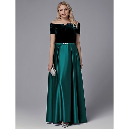 A-linje Kjoler til særlige lejligheder Elegant Kjole Bryllupsgæst Gulvlang Kortærmet Skulderfri Satin med Krystaldetaljering 2023
A-linje Kjoler til særlige lejligheder Elegant Kjole Bryllupsgæst Gulvlang Kortærmet Skulderfri Satin med Krystaldetaljering 2023