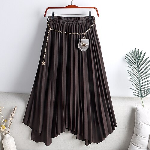 Women's Fashion Ankle-Length Skirts Casual / Daily Weekend Solid Colored Pleated Black Khaki Brown One-Size
Women's Fashion Ankle-Length Skirts Casual / Daily Weekend Solid Colored Pleated Black Khaki Brown One-Size